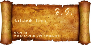 Halabuk Irma névjegykártya